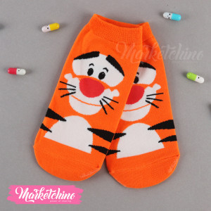  Foot Socks-Orange Tiger