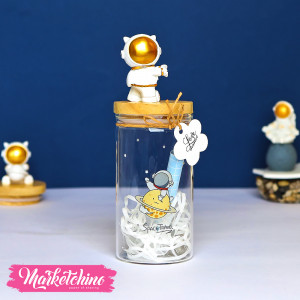 Lighting Letter Bottle-Gold Astronaut