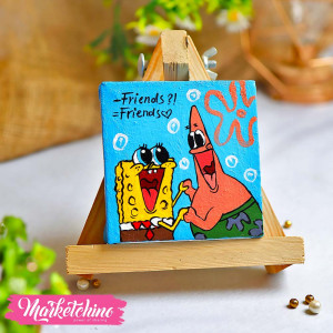 Canvas Mini Tableau-Spongebob&Baset 