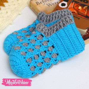 Foot Wear-Crochet-Blue