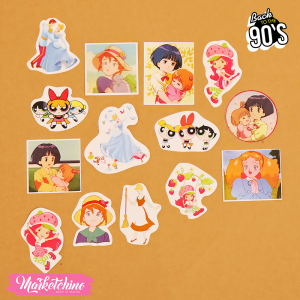 14Pcs Of Laptop Sticker-Girl Cartoons