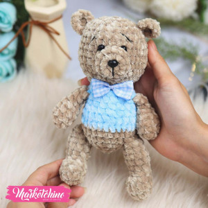 Doll-Crochet-Light Blue Bear  (19 cm)