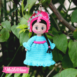 Keychain-Crochet-Country Girl-Mint Green 1