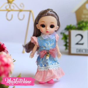 Hard Rubber-Doll-Blue&Pink Dress ( 16 cm )