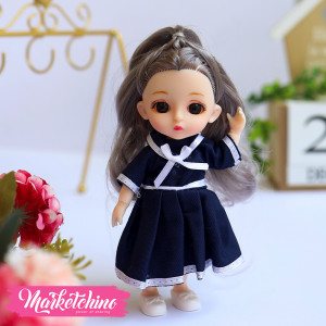 Hard Rubber-Doll-Dark Blue Dress  ( 16 cm )