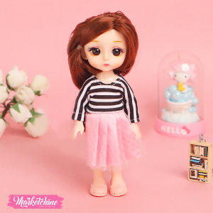 Hard Rubber-Doll-Pink Dress (16 cm ) 
