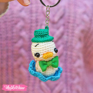 Crochet-Keychain-White Duck