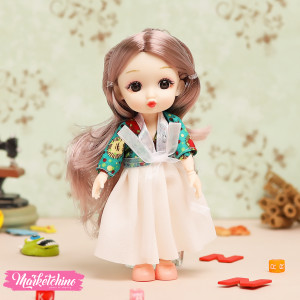 Hard Rubber-Doll-White Dress (16 cm ) 
