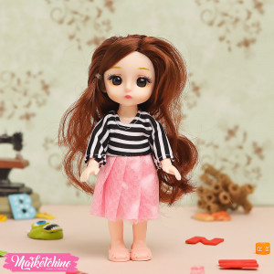 Hard Rubber-Doll-Pink Dress (16 cm ) 