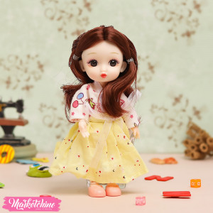 Hard Rubber-Doll-Yellow Dress (16 cm ) 