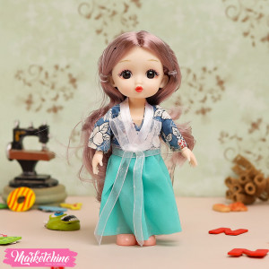Hard Rubber-Doll-Turquoise Dress (16 cm ) 