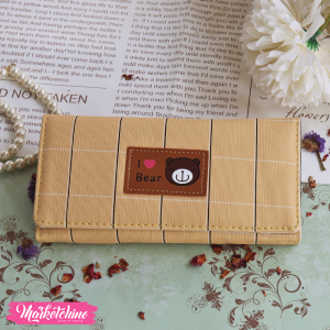 Leather Wallet-Yellow Bear