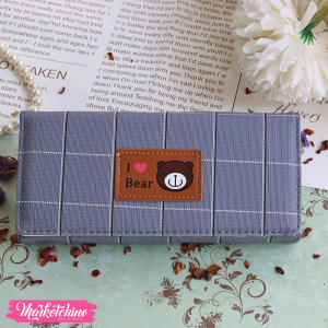 Leather Wallet-Blue Bear