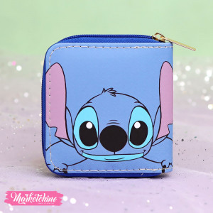 Leather Wallet-Stitch-Blue
