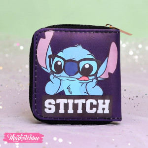 Leather Wallet-Dark Blue Stitch