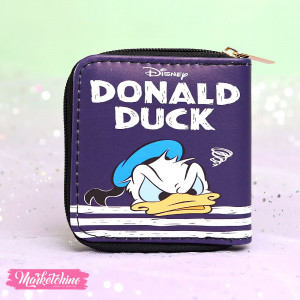 Leather Wallet-Dark Blue Donald Duck 