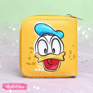 Leather Wallet-Yellow Donald Duck 