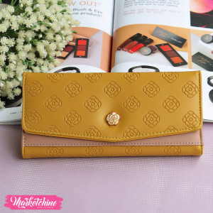 Leather Wallet-Yellow Flower