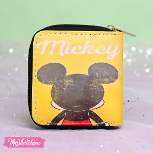 Leather Wallet-Yellow Mickey Mouse