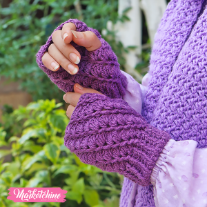 Crochet Gloves For Women-Purple