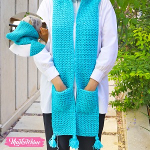 Crochet Scarf For Women-Light Blue