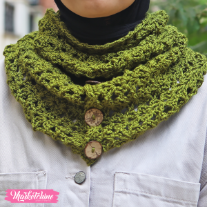 Crochet Infinity Scarf For Women-Green