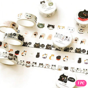 Roll Cat Pattern Masking Tape, Cute Multi-purpose Washi Tape For DIY Craft ( 5 cm )