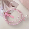 Set of 3pcs Heart Print Data Cable Protector 