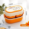 Double-Layer Portable Lunch Box-Orange Duck