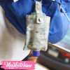 Sanitizer Bottle Holder-Green With White Flower