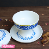 Metal Dates Plate-White&Blue