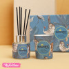Magnific Decor Set OF 2Pcs OF Glass Candle & Censer With Sticks-Sandal Wood 