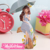 Decor Girl with Umbrella - Blue