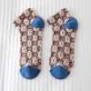 Floral Pattern Casual Ankle Socks-Olive