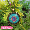 Necklace-Islamic Pattern-Fuchsia&Min Green 