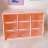 9 Drawers Stationery Organizer Box With Random Sticker-Pink