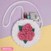 Crochet Cross Bag - Purple Flower 