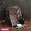 Leather Cross Bag For Men-Brown Jeep-Large