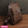 Leather Cross Bag For Men-Brown Jeep-Large