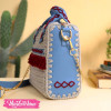 Crochet Cross Bag-Blue&Maroon