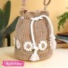  Cross Bag-Crochet-Beige 
