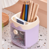 Acrylic Pig Pen Holder &Stationery Organiser Box-Purple