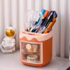 Acrylic Pig Pen Holder &Stationery Organiser Box-Purple