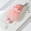 Bow & Pom Pom Decor Doll Bag Charm-White