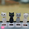 1pcs Random  creative cartoon solar shaking head cat  Car Ornament
