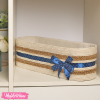 Crochet Basket - Off White & Blue