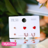 Metal Earring Set Of 3-Heart