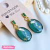 Resin Earring-Dark Green