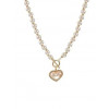 Faux Pearl Decor Heart Charm OT Buckle Necklace