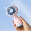 Lighting Hand \ Stand , 3 Speeds Desk Fan, Battery Recharging - Multi Faces